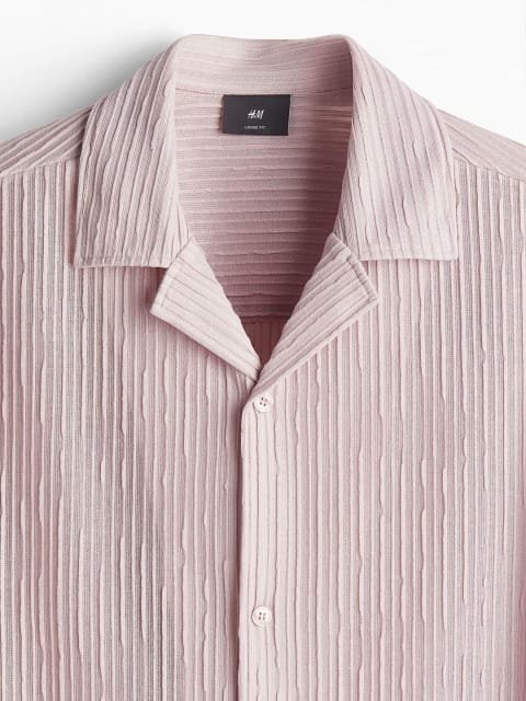 H&M Loose Fit Textured Resort Shirt