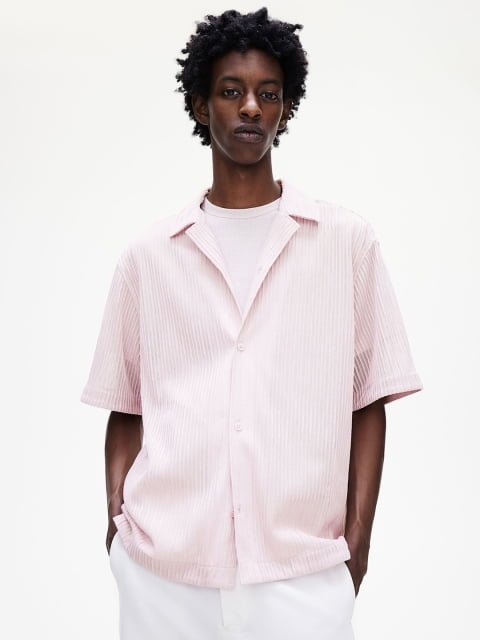 H&M Loose Fit Textured Resort Shirt