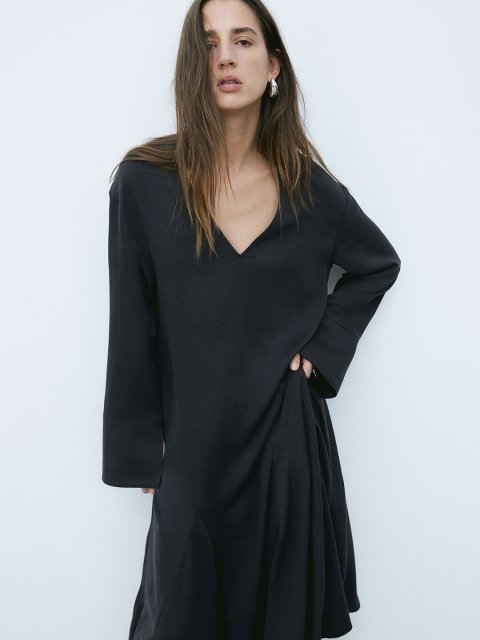 H&M Lyocell-Blend Satin Dress