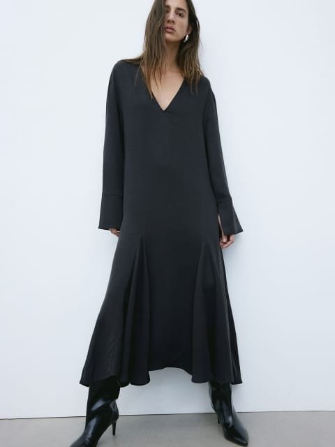 H&M Lyocell-Blend Satin Dress