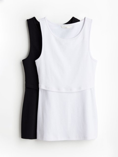 H&M MAMA 2-Pack Nursing Vest Tops
