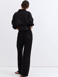 H&M MAMA Before & After Ribbed High-Rise Jersey Trousers