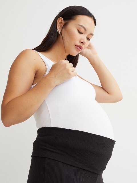 H&M MAMA Black Ribbed Trousers