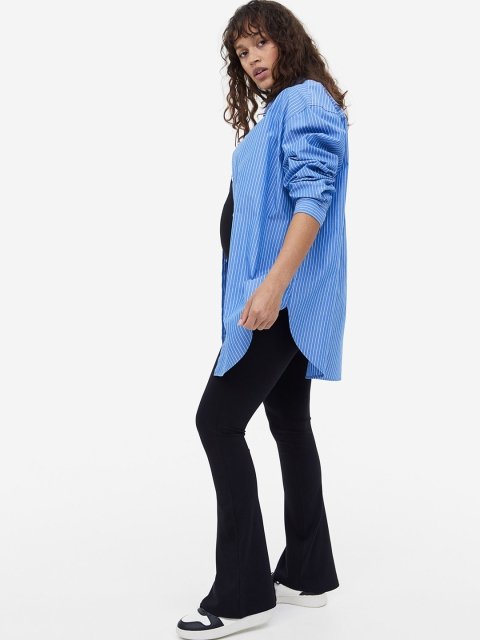 H&M MAMA Flared Jersey Trousers