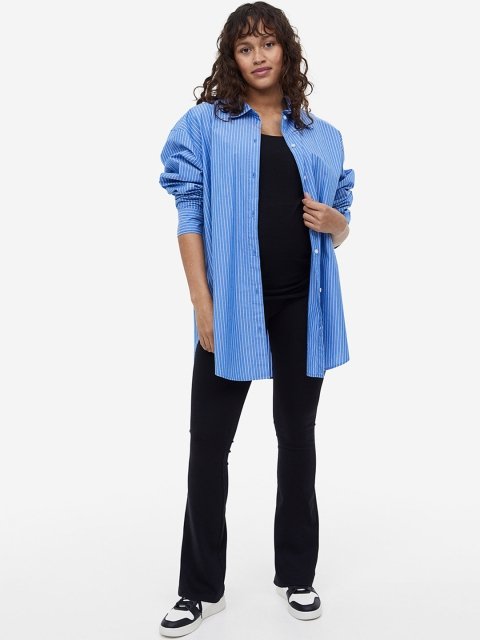 H&M MAMA Flared Jersey Trousers