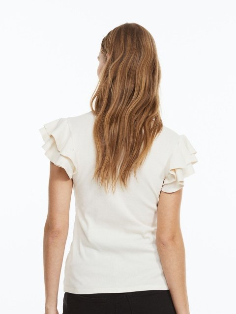 H&M MAMA Flutter-Sleeved Jersey Top
