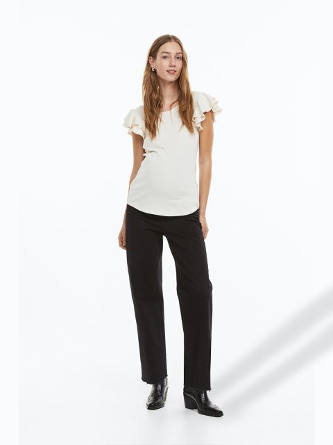 H&M MAMA Flutter-Sleeved Jersey Top