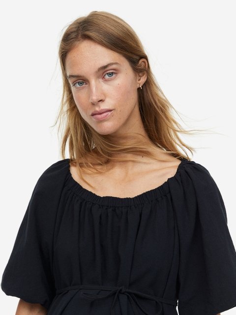 H&M MAMA Off-The-Shoulder Cotton Dress