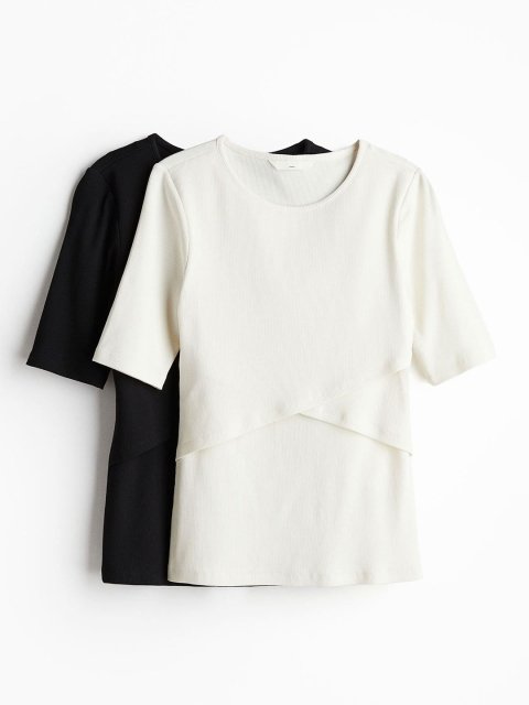H&M MAMA Pack Of 2 Before & After Nursing Tops