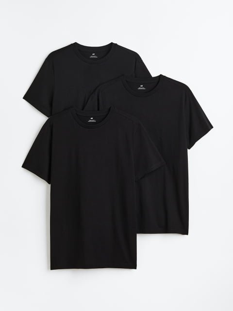 H&M Men 3-Pack Regular Fit Round-Neck T-Shirts