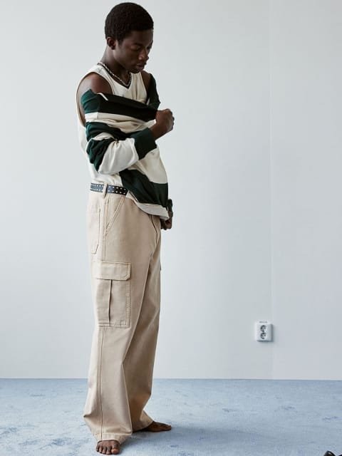 H&M Men Baggy Fit Pure Cotton Cargos
