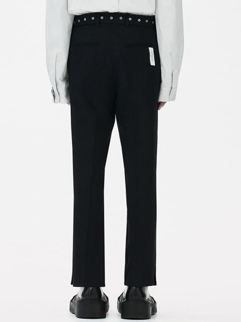 H&M Men Belted Wool Trousers