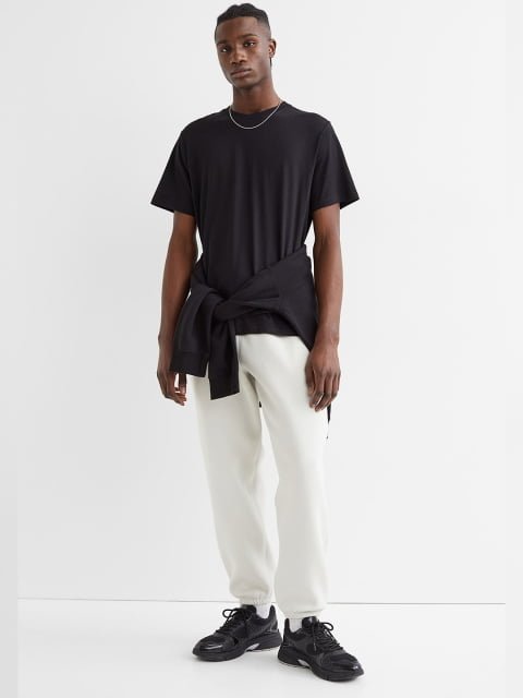 H&M Men Black Regular Fit COOLMAX T-shirt