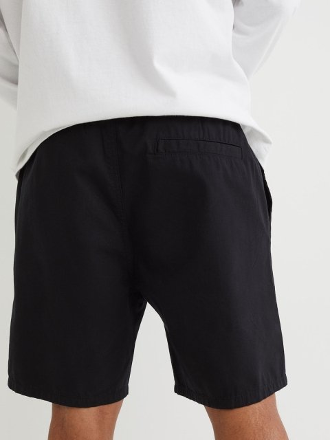 H&M Men Black Regular Fit Cotton Shorts