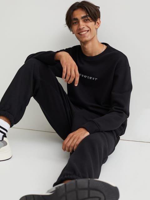 H&M Men Black Regular Fit Joggers