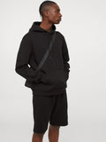 H&M Men Black Relaxed Fit Hoodie