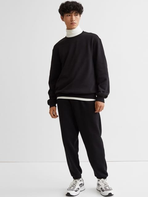 H&M Men Black Relaxed Fit Sweatshirt