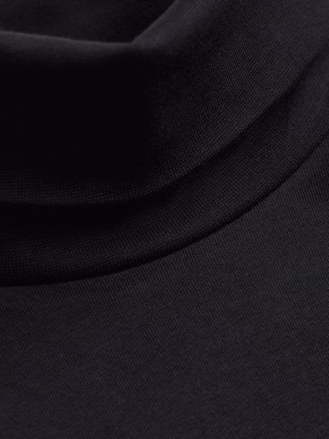 H&M Men Black Slim Fit Cotton Polo-Neck Top