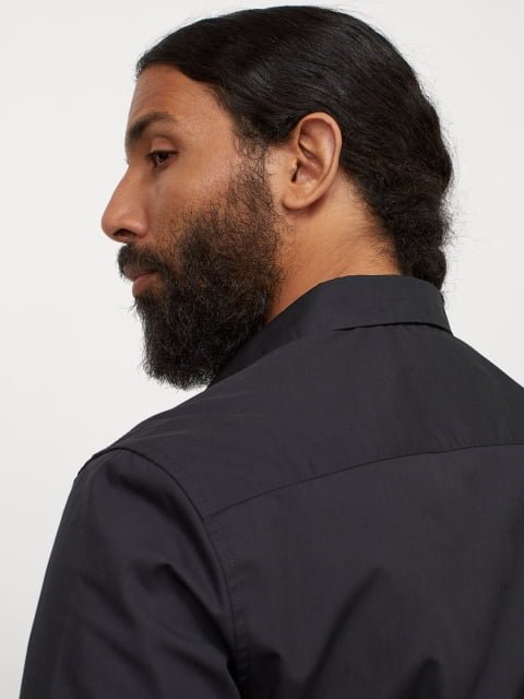H&M Men Black Slim Fit Easy-Iron Shirts
