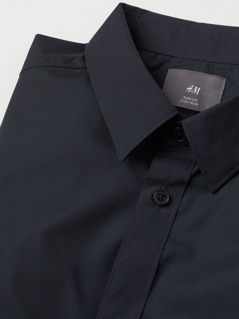 H&M Men Black Slim Fit Easy-Iron Shirts
