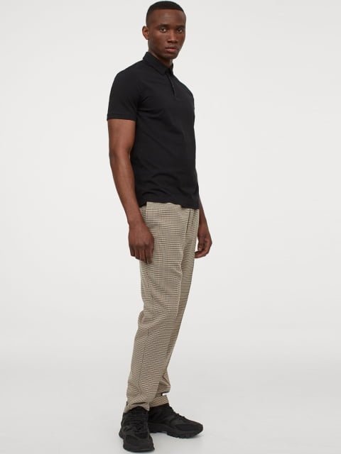 H&M Men Black Slim Fit Polo Shirt