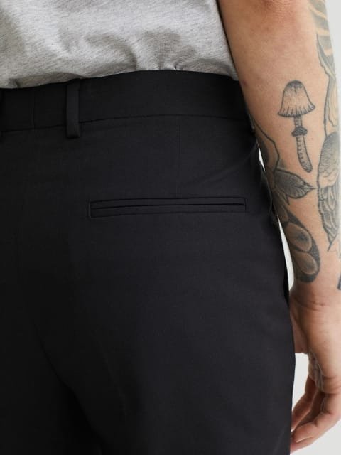 H&M Men Black Slim Fit Suit Trousers