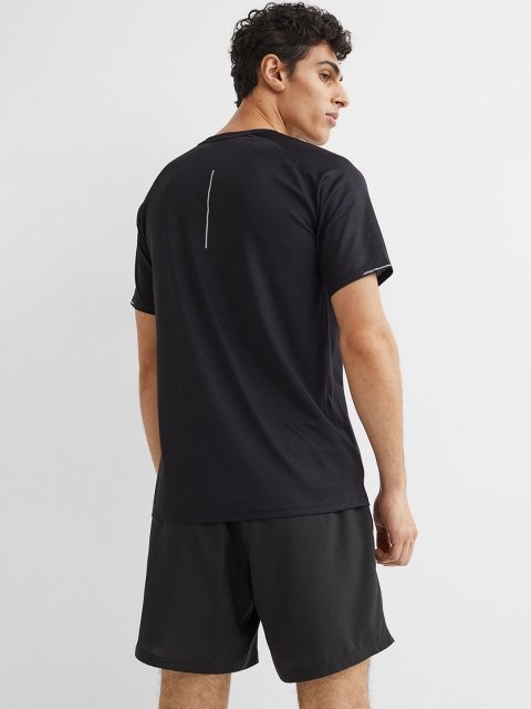 H&M Men Black Solid Fast-Drying Sports Shorts