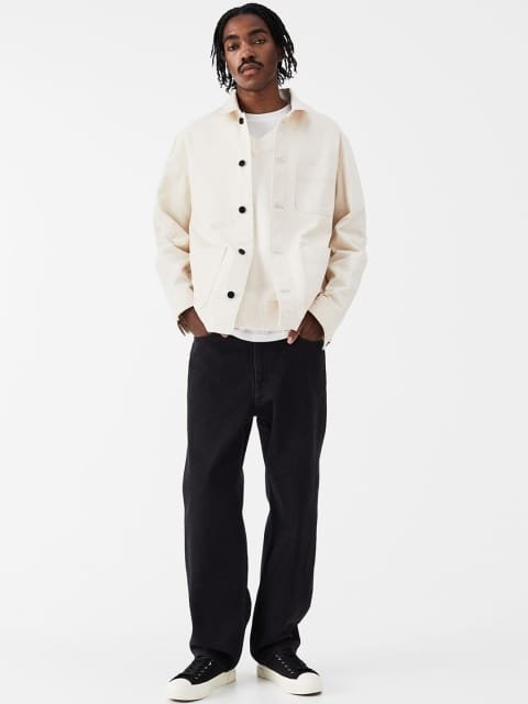 H&M Men Black Solid Pure Cotton Loose Jeans