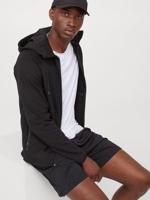 H&M Men Black Solid Rapid-Dry Sports Shorts