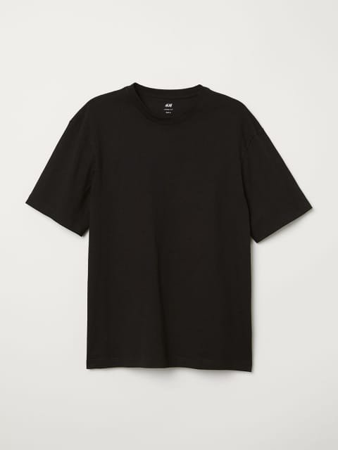 H&M Men Black Sustainable T-shirt Relaxed Fit