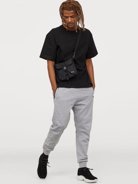H&M Men Black Sustainable T-shirt Relaxed Fit