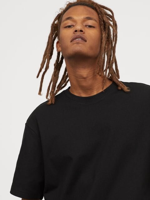 H&M Men Black Sustainable T-shirt Relaxed Fit