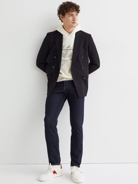 H&M Men Blue Solid Slim Jeans