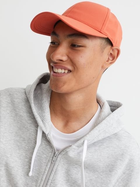 H&M Men Grey Melange Solid Relaxed Fit Zip-through Hoodie