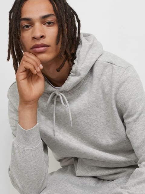 H&M Men Grey Relaxed Fit Hoodie