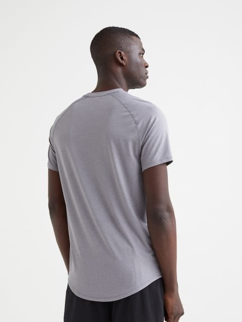 H&M Men Grey Solid Loose Fit Sports Top