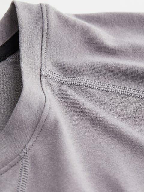 H&M Men Grey Solid Loose Fit Sports Top