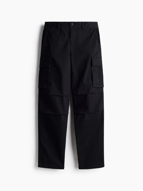 H&M Men High-Rise Relaxed Fit Cargo Trousers
