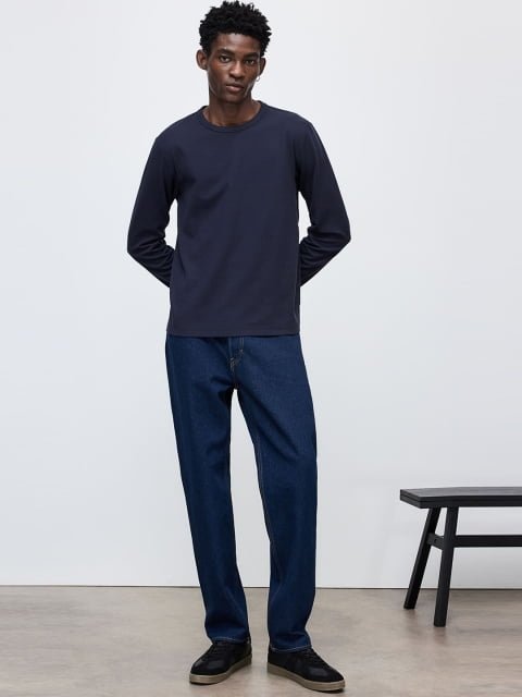 H&M Men Long-Sleeved Waffled T-Shirt