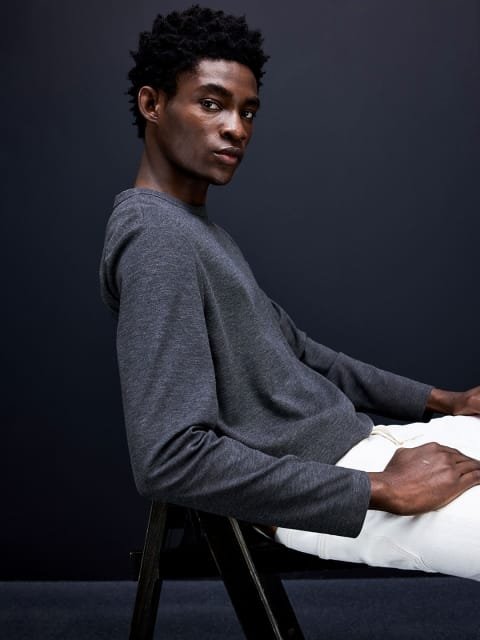 H&M Men Long-Sleeved Waffled T-Shirt