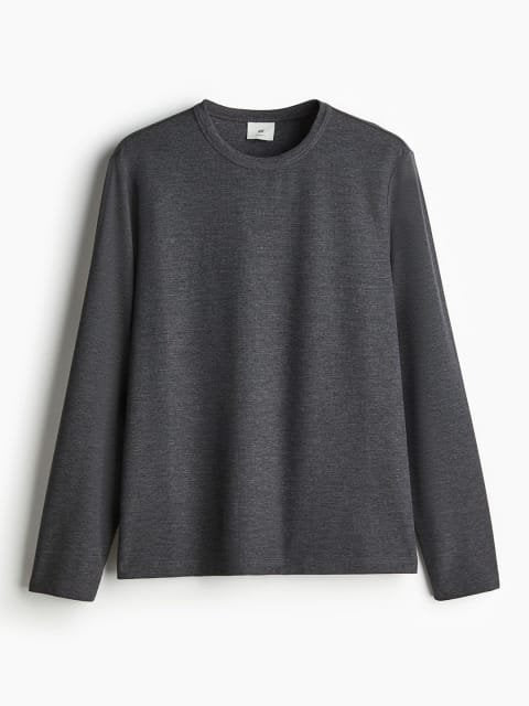 H&M Men Long-Sleeved Waffled T-Shirt