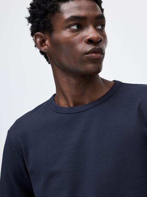H&M Men Long-Sleeved Waffled T-Shirt