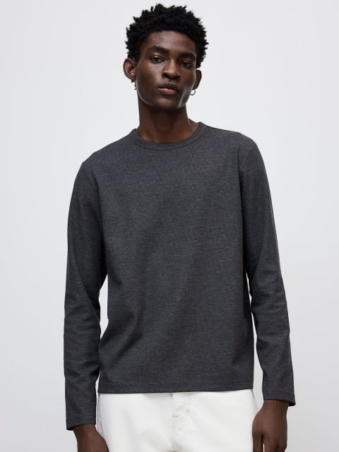 H&M Men Long-Sleeved Waffled T-Shirt