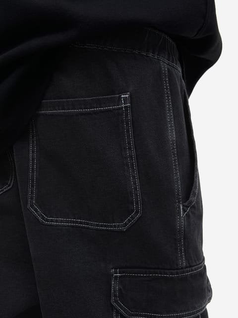H&M Men Loose Cargo Style Denim Joggers