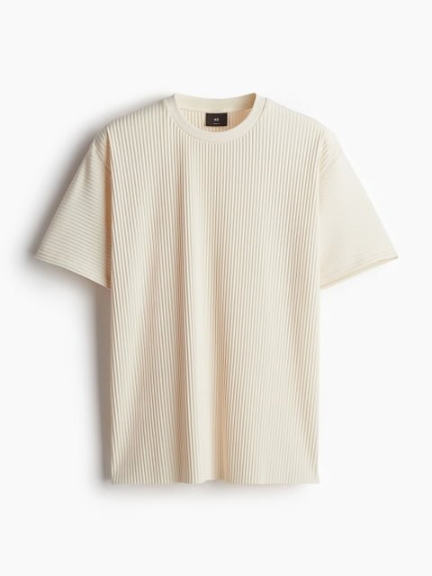 H&M Men Loose Fit Pleated T-shirt