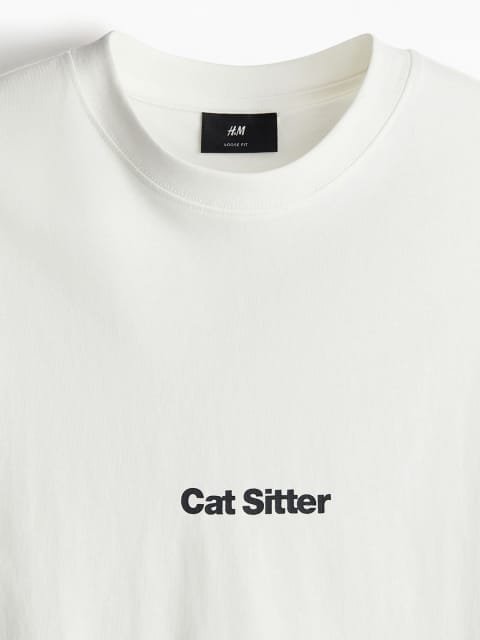 H&M Men Loose Fit Printed T-Shirt