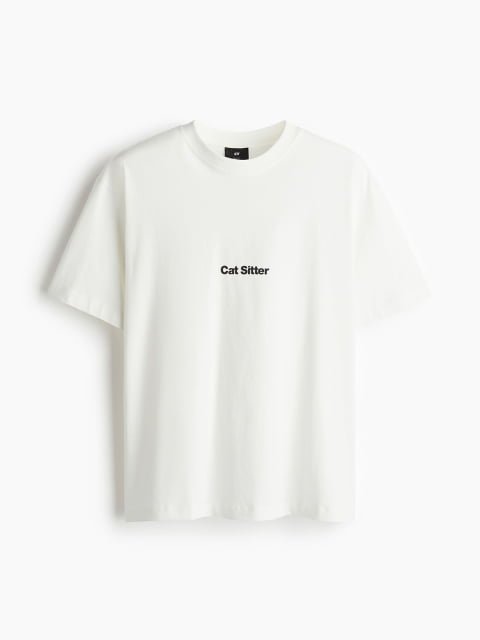 H&M Men Loose Fit Printed T-Shirt
