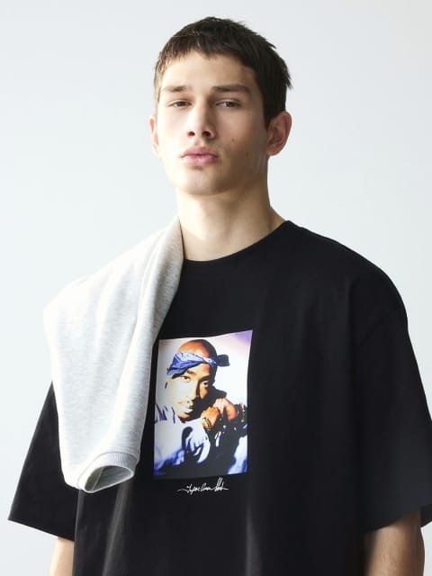 H&M Men Loose Fit Printed T-Shirt