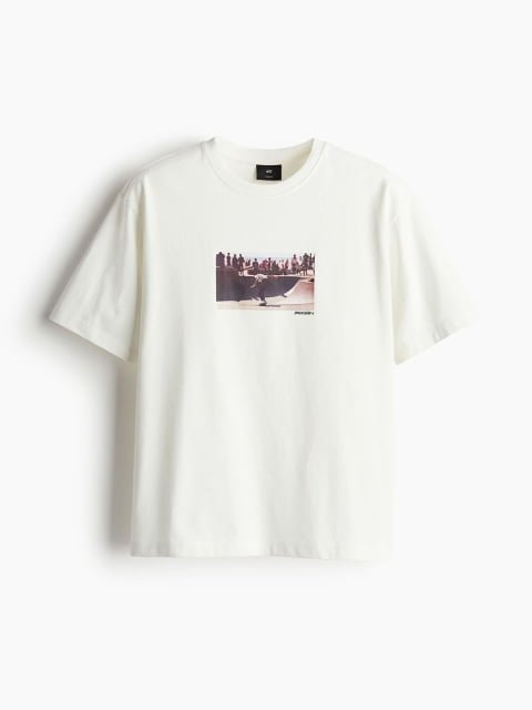 H&M Men Loose Fit Printed T-Shirt