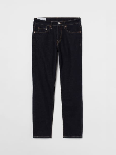 H&M Men Navy Blue Solid Regular Jeans